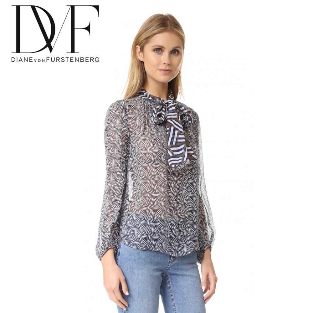 Diane Von Furstenberg Black and White Blouse